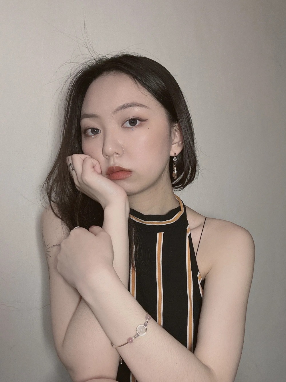 《粉黛》水晶手鍊 粉晶 堇青石 藍月光 天然珍珠 一般包金
