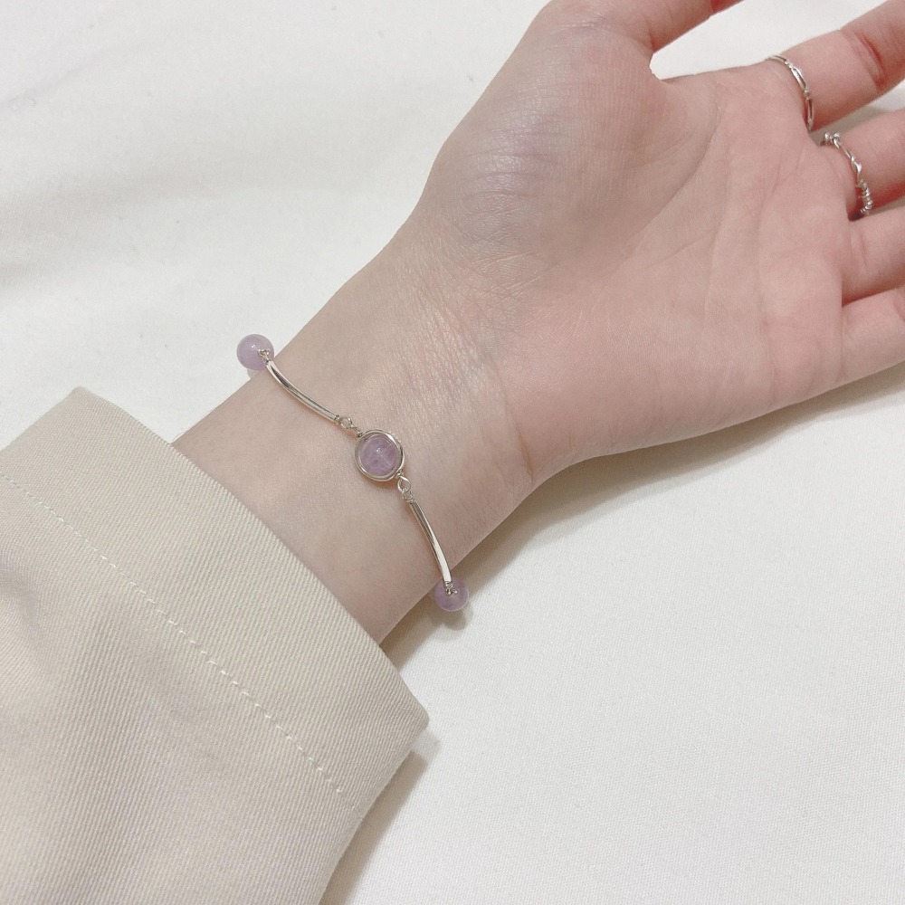 《海的女兒》水晶手鍊 海藍寶 葡萄石 綠幽靈 粉晶 草莓晶 金髮晶 月光石 925銀